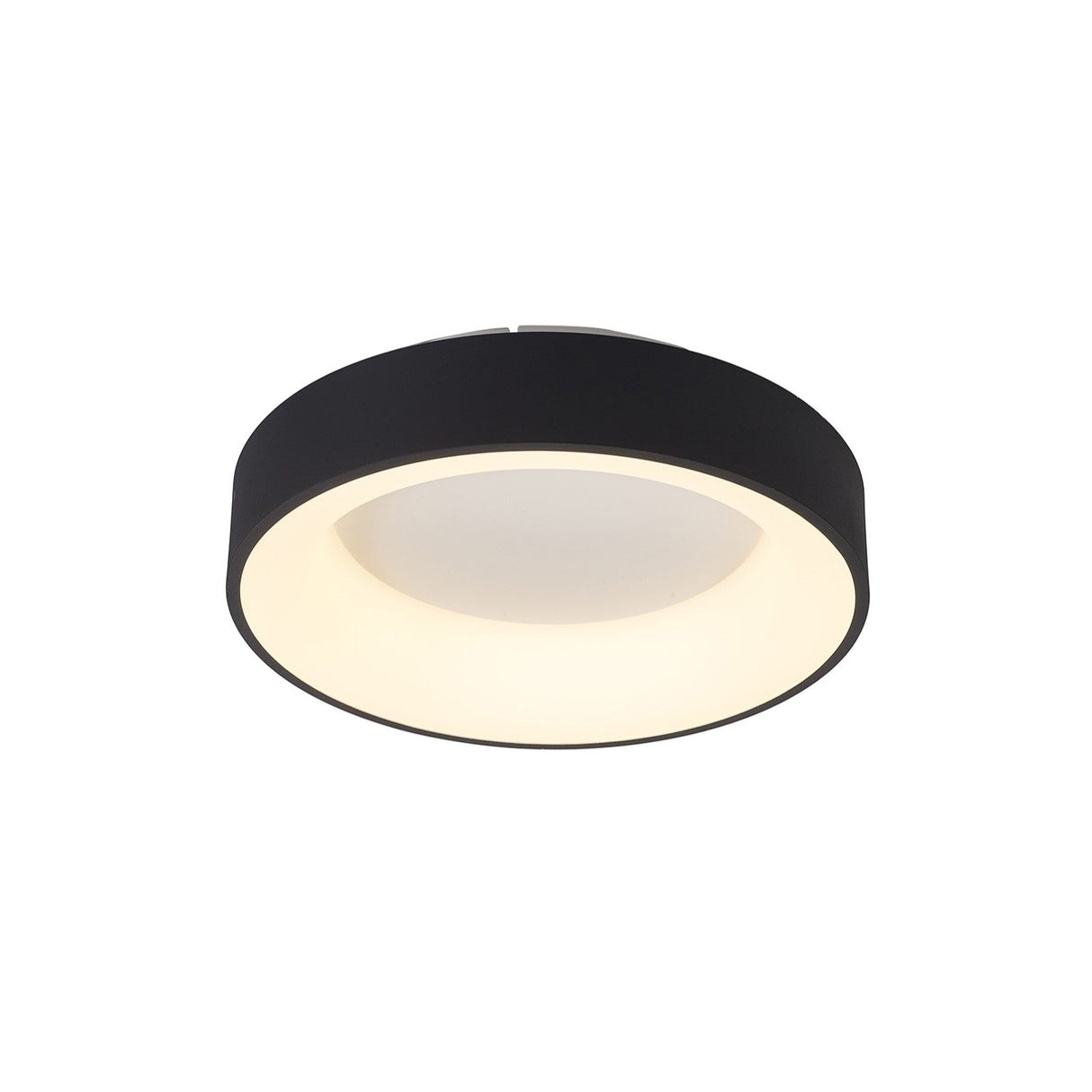 Niseko Small Ring CCT Dimmable LED Flush Ceiling Light With Remote & App Control 40W - Black