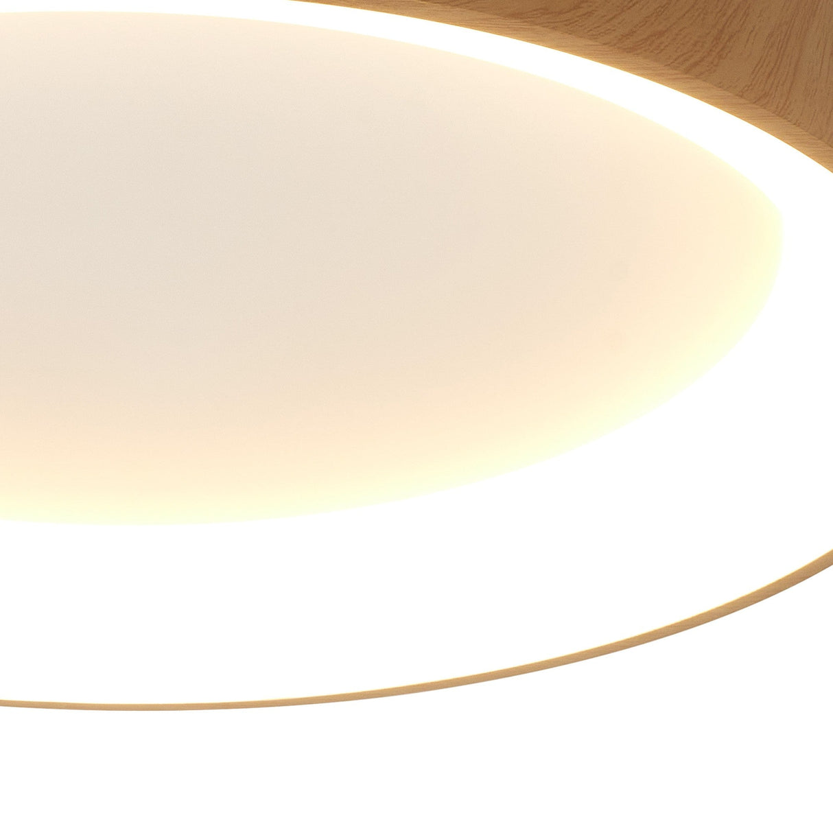 Niseko Ring CCT Dimmable LED Flush Ceiling Light With Remote & App Control 50W - Light Brown