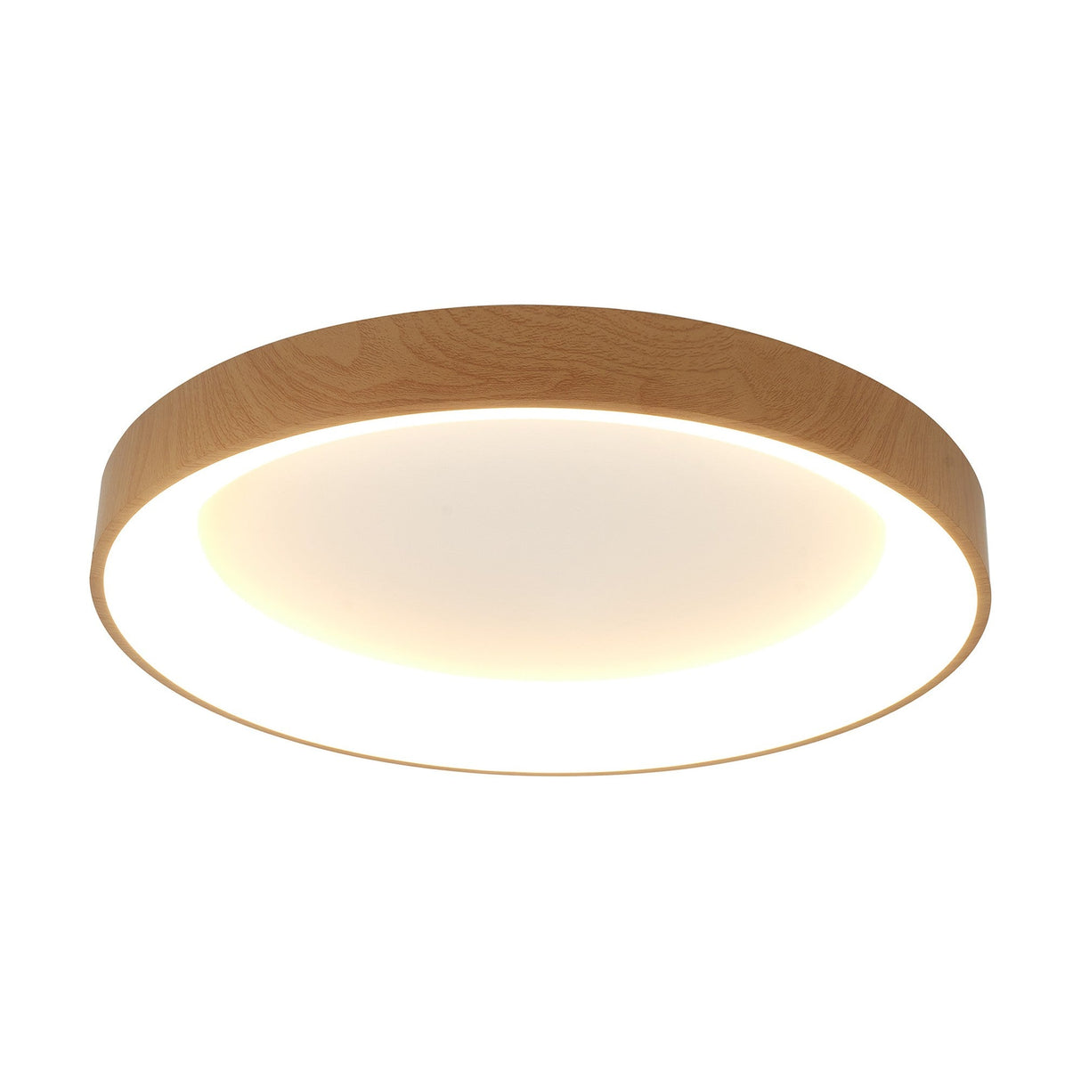 Niseko Ring CCT Dimmable LED Flush Ceiling Light With Remote & App Control 50W - Light Brown