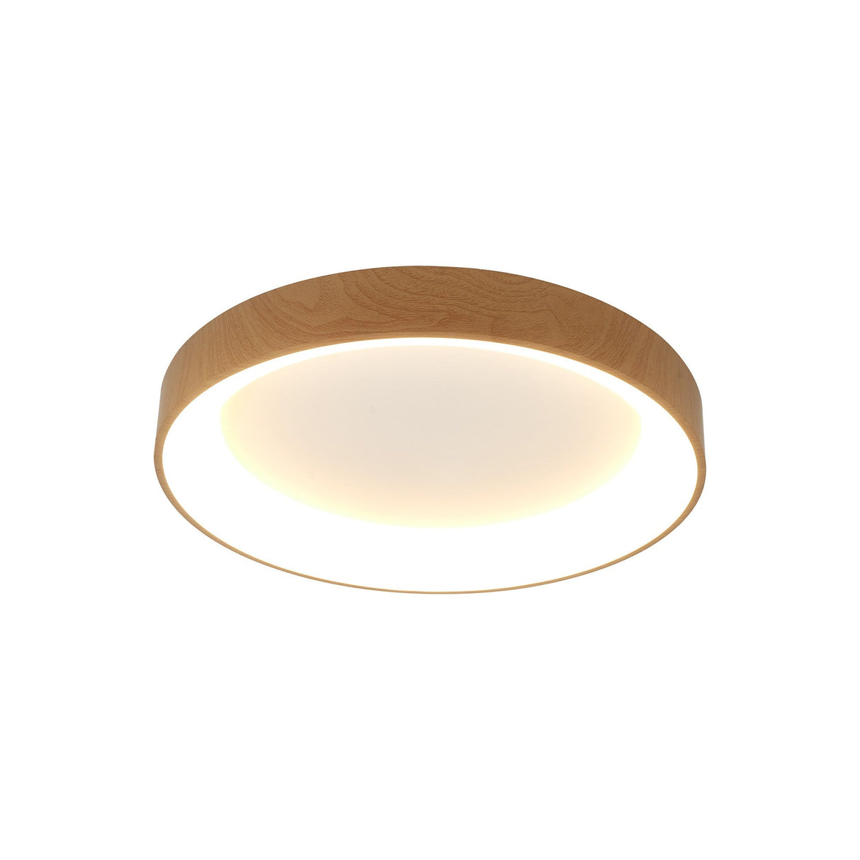 Niseko Large Ring CCT Dimmable LED Flush Ceiling Light With Remote & App Control 40W - Light Brown