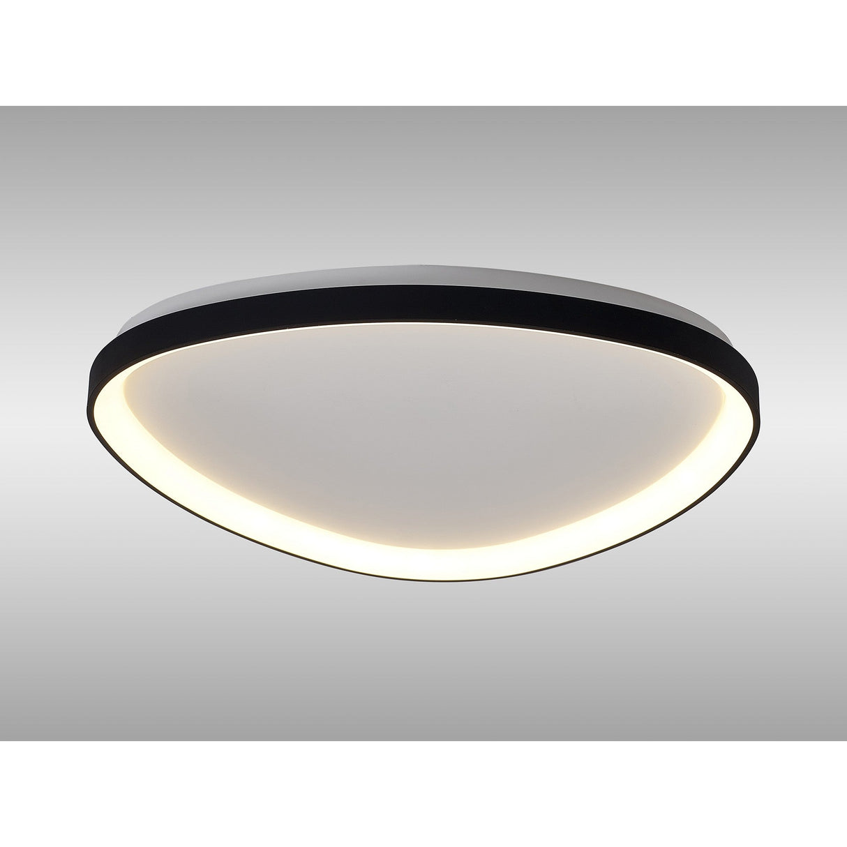 Niseko Triangular CCT Dimmable LED Flush Ceiling Light With Remote Control 50W - Black