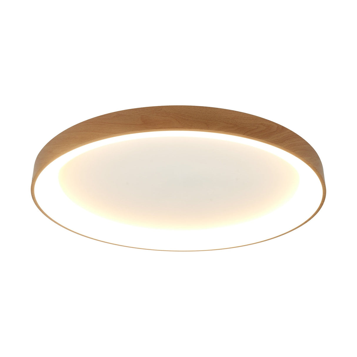 Niseko Ring CCT Dimmable LED Flush Ceiling Light With Remote Control 78W - Light Brown