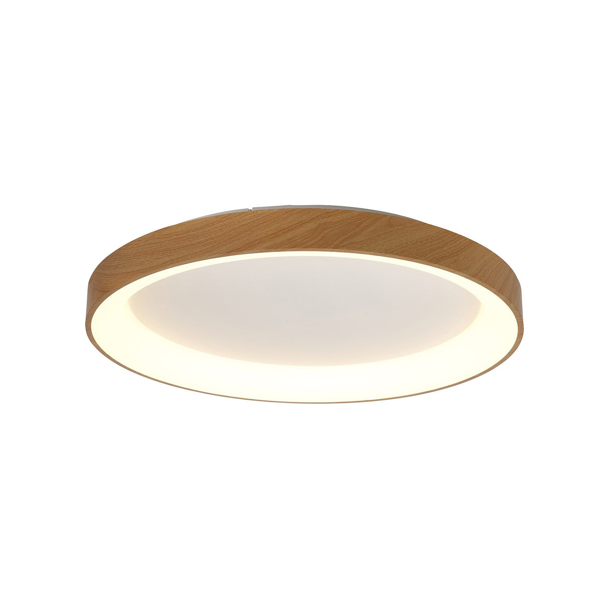 Niseko Ring CCT Dimmable LED Flush Ceiling Light With Remote Control 58W - Light Brown