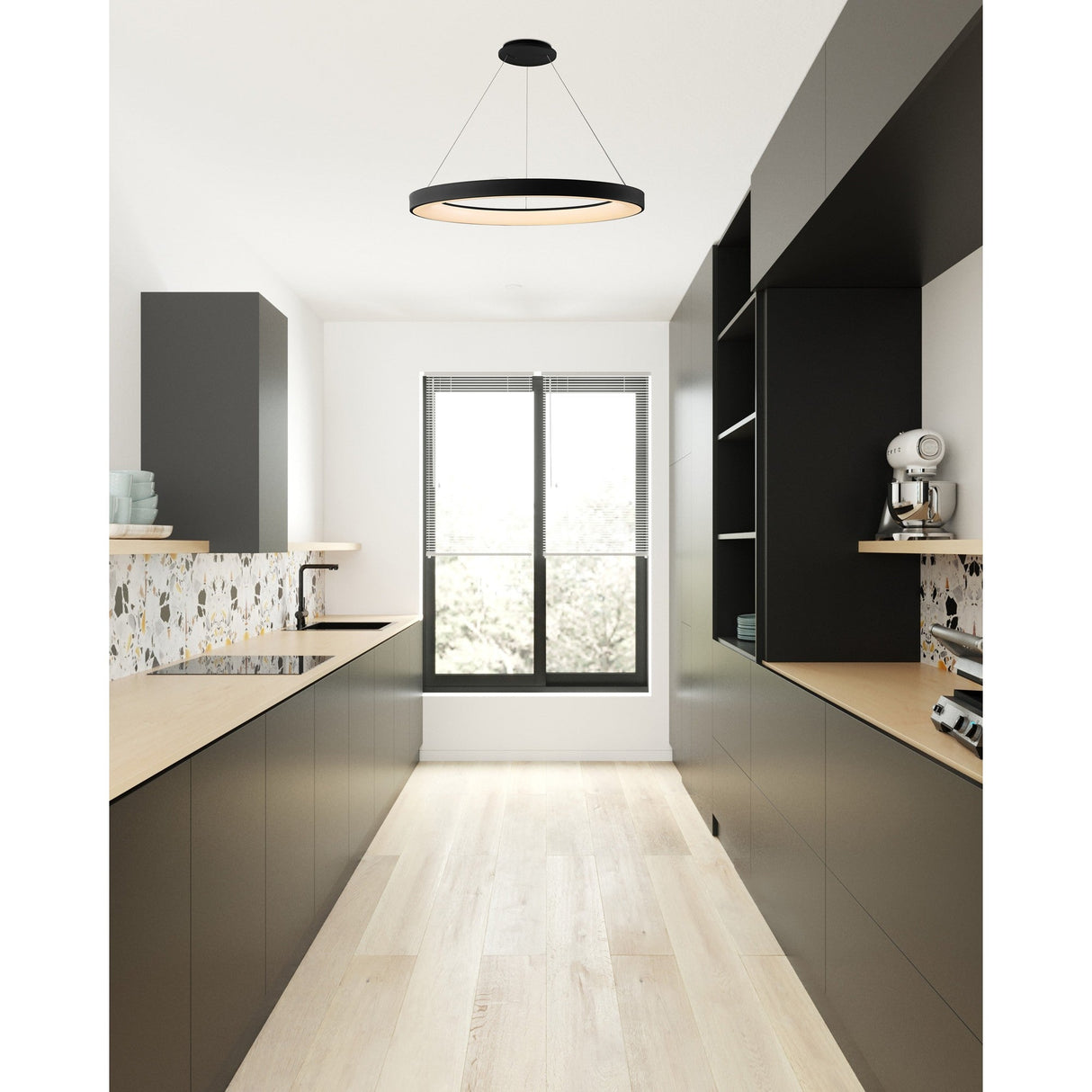 Niseko 90cm CCT LED Suspension Light With Remote Control - Black