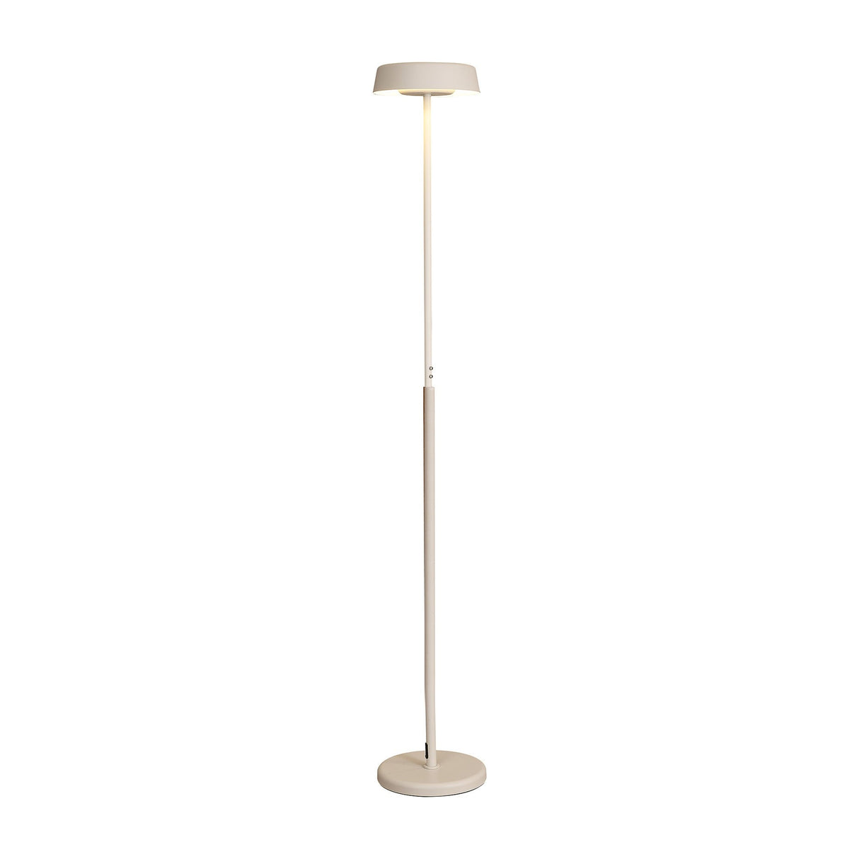 The Noa II Touch Dimmer LED Floor Lamp 15W 3000K in white features a sleek design, modern LED lighting, and a touch dimmer for customizable brightness.