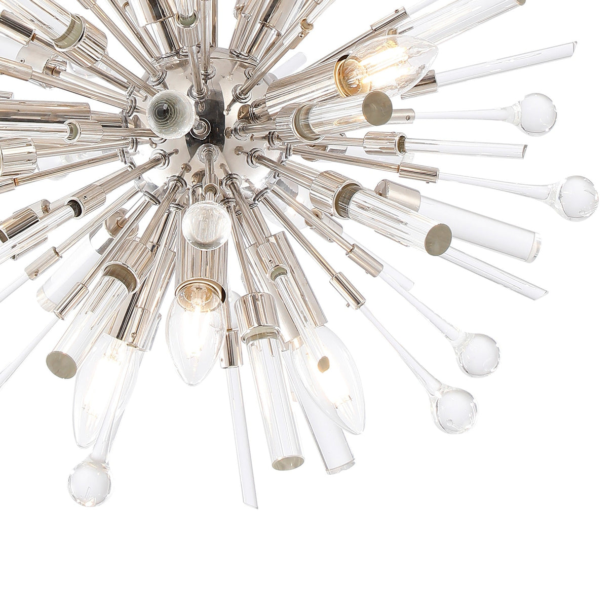 Noon 9 Light Glass Pendant Light – Polished Nickel