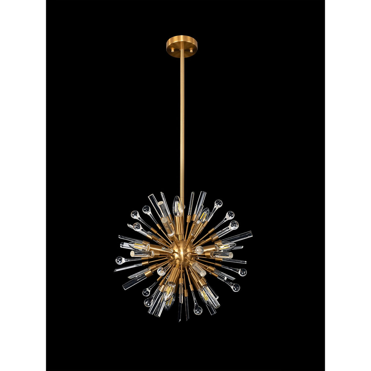 Noon 9 Light Glass Pendant Light – Antique Gold