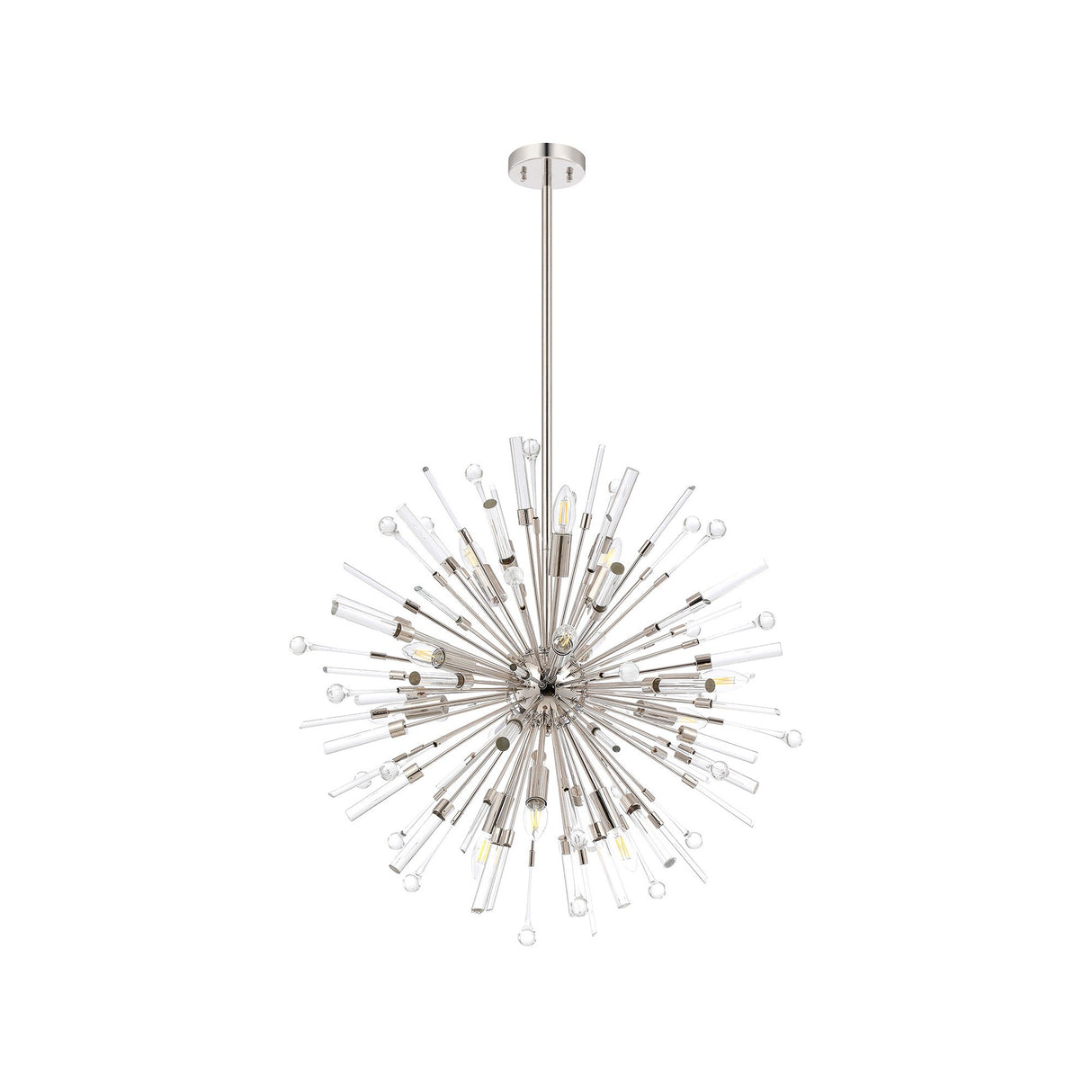 Noon 12 Light Glass Pendant Light – Polished Nickel