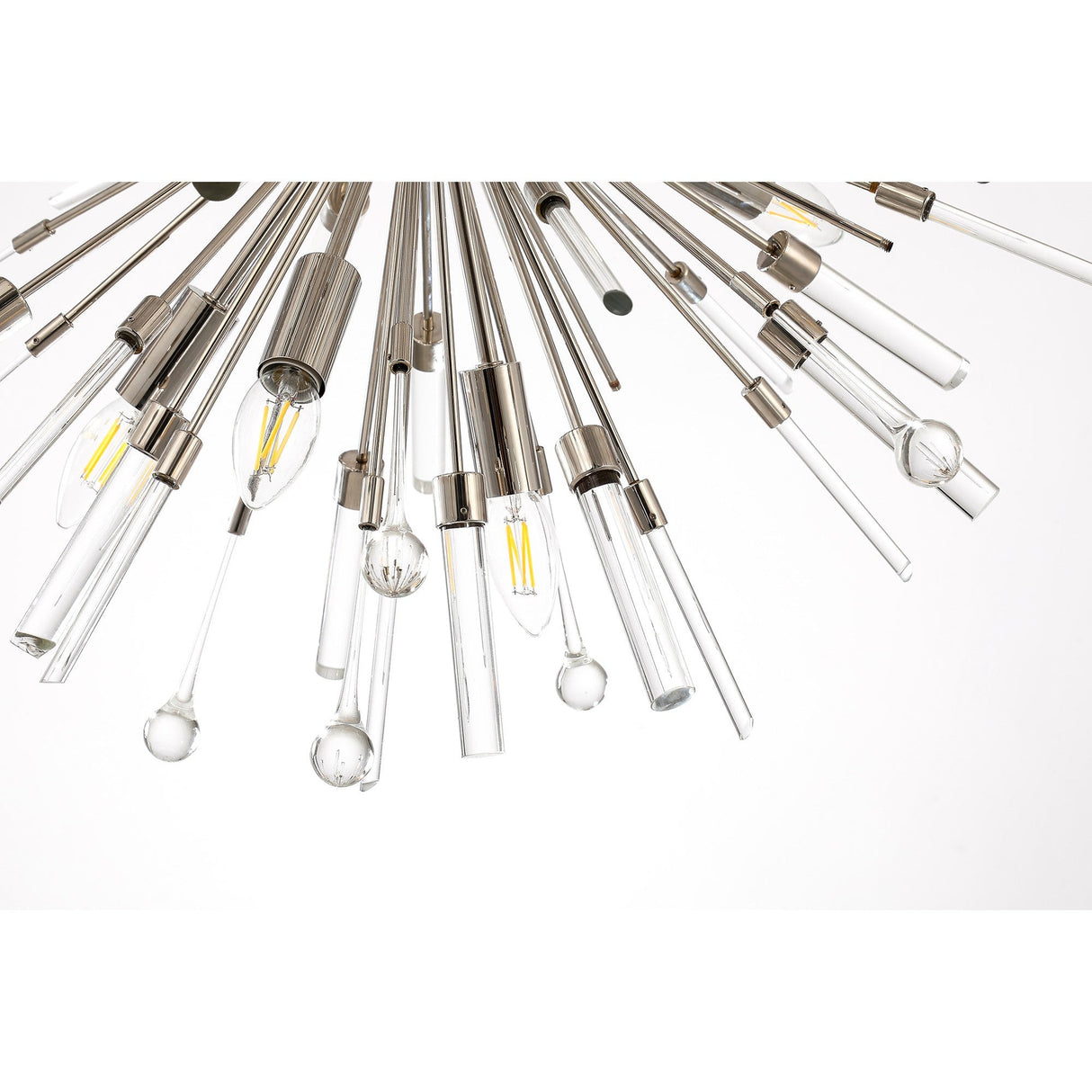 Noon 12 Light Glass Pendant Light – Polished Nickel