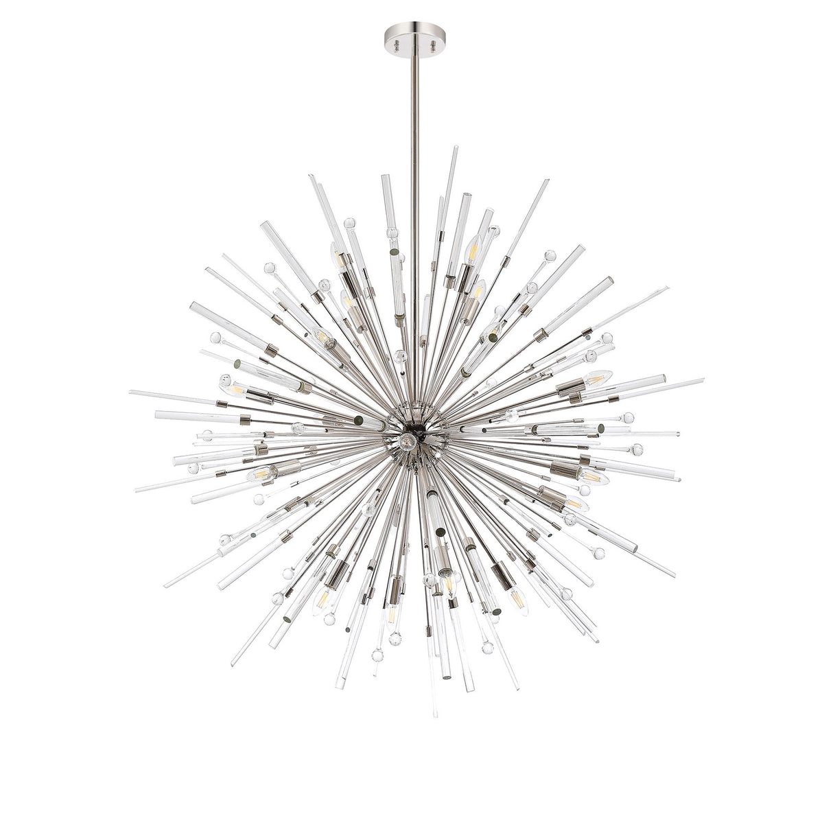 Noon 20 Light Glass Pendant Light – Polished Nickel