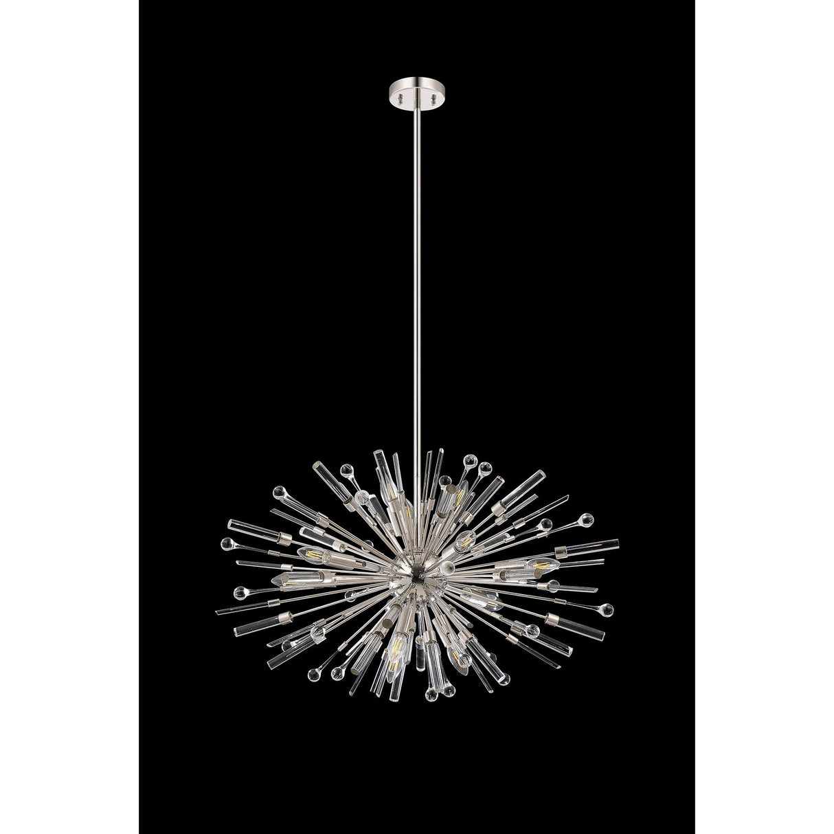 Noon Oval 12 Light Glass Pendant Light – Polished Nickel