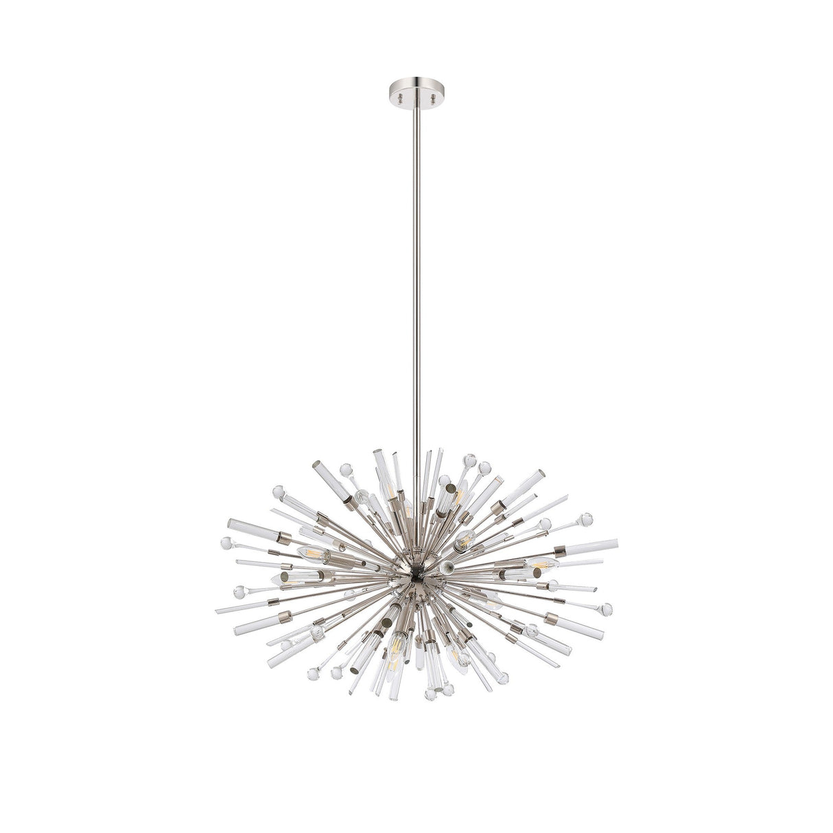 Noon Oval 12 Light Glass Pendant Light – Polished Nickel