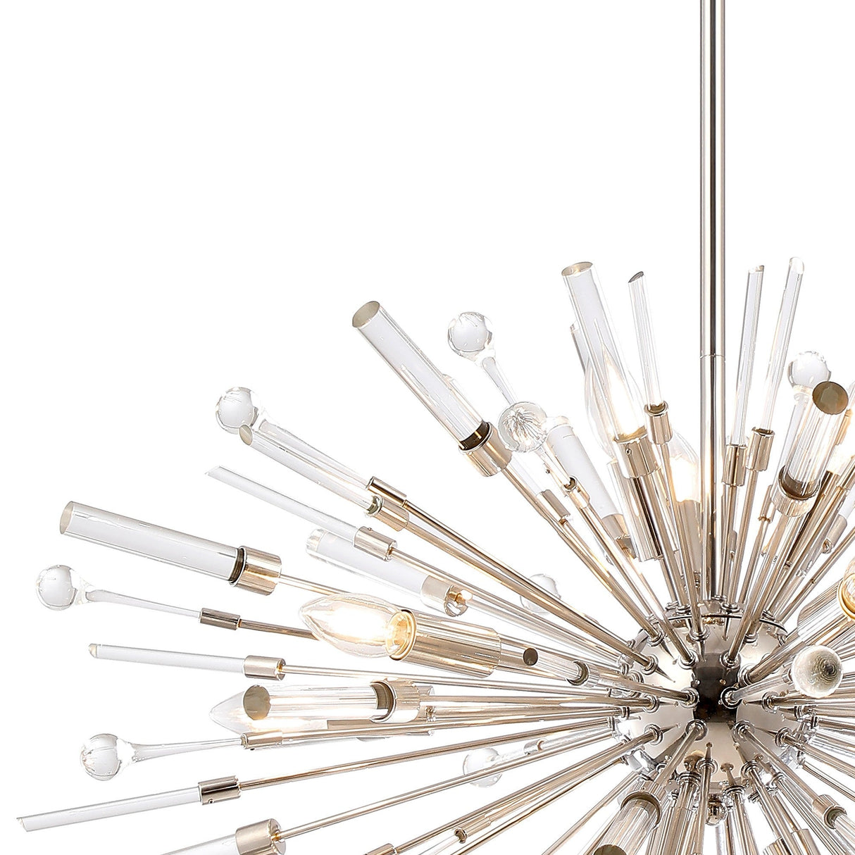 Noon Oval 12 Light Glass Pendant Light – Polished Nickel