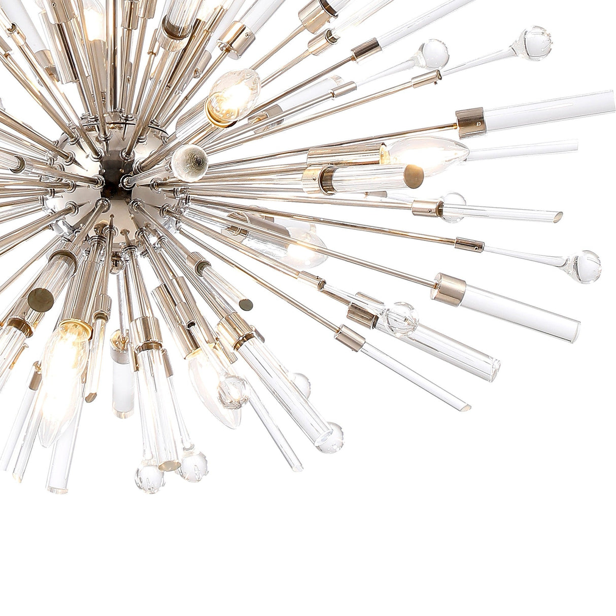 Noon Oval 12 Light Glass Pendant Light – Polished Nickel