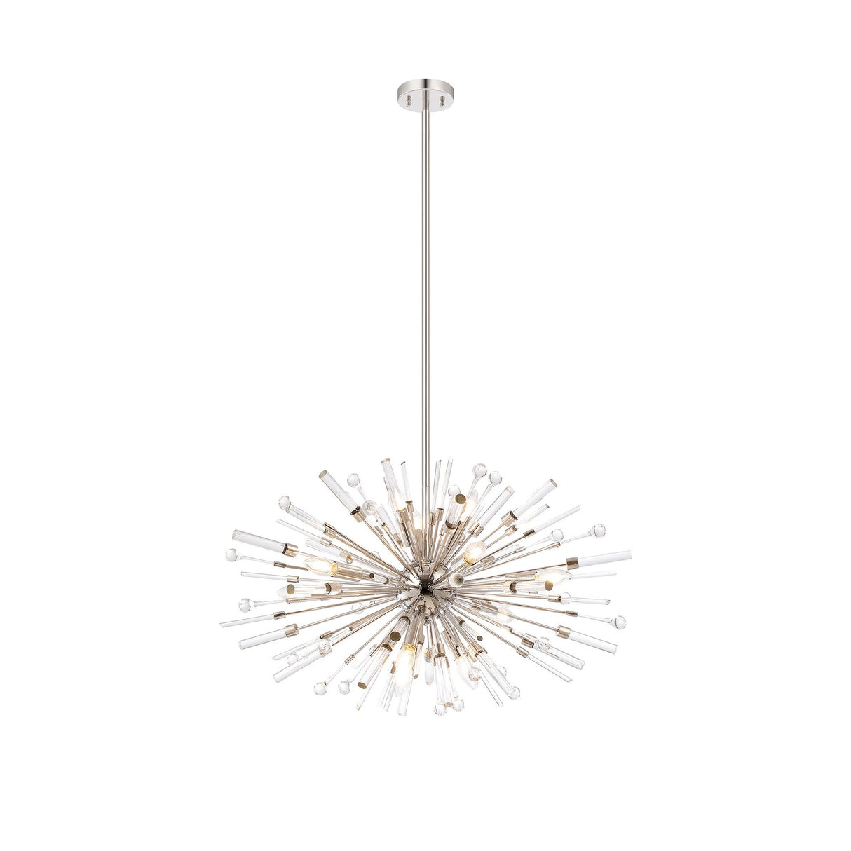 Noon Oval 12 Light Glass Pendant Light – Polished Nickel