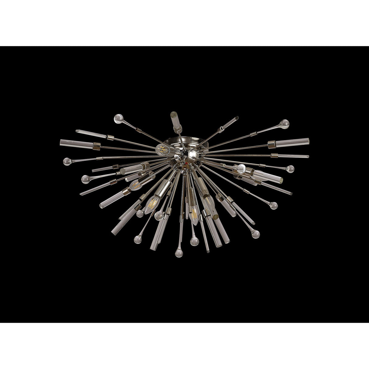 Noon 6 Light Glass Semi-Flush Ceiling Light - Polished Nickel