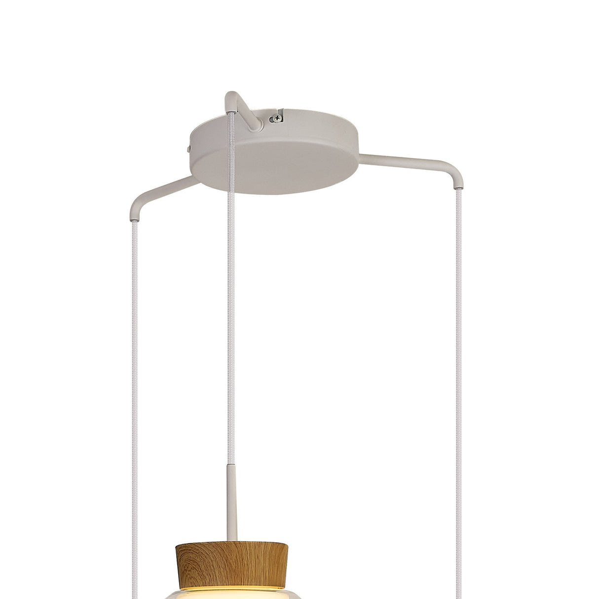 Nora 3 Light Frosted Glass Cluster Pendant Light - White & Brown