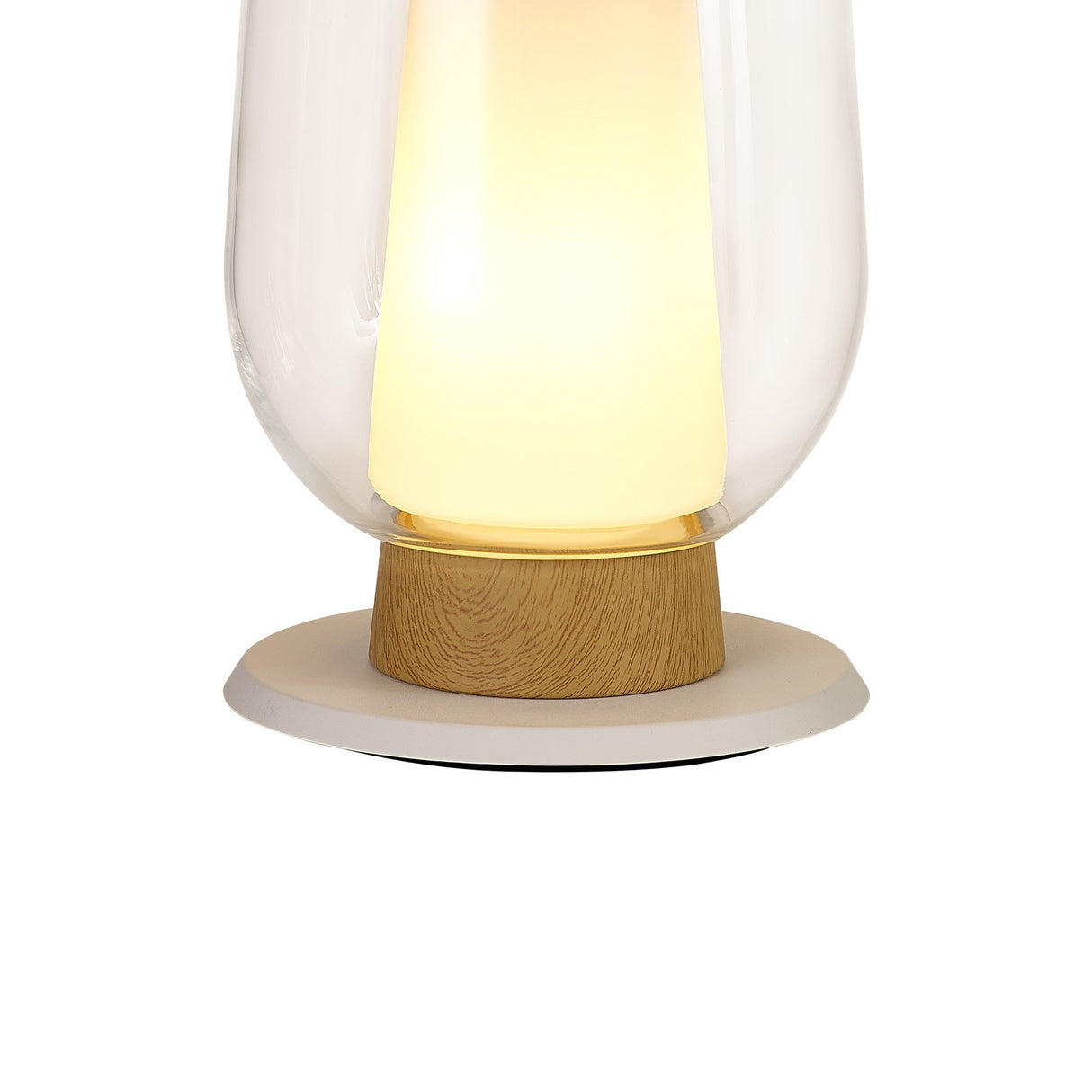 Nora 1 Light Clear Glass Table Lamp - White/Clear