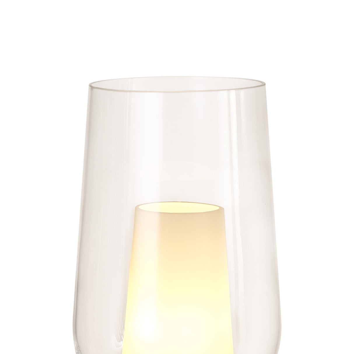 Nora 1 Light Clear Glass Table Lamp - White/Clear