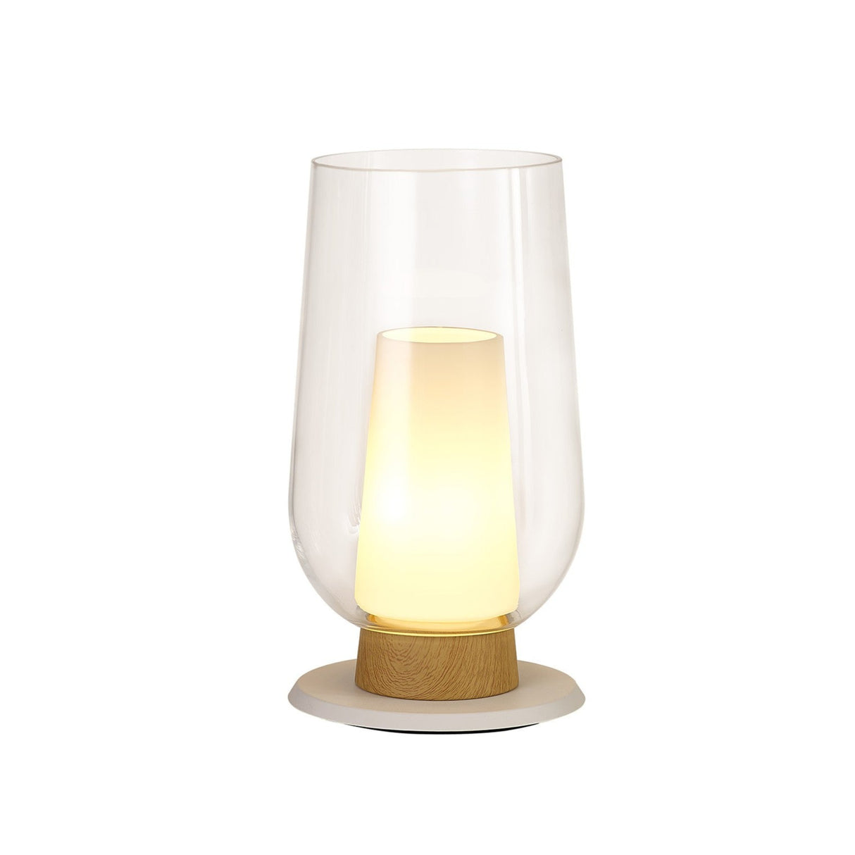 Nora 1 Light Clear Glass Table Lamp - White/Clear