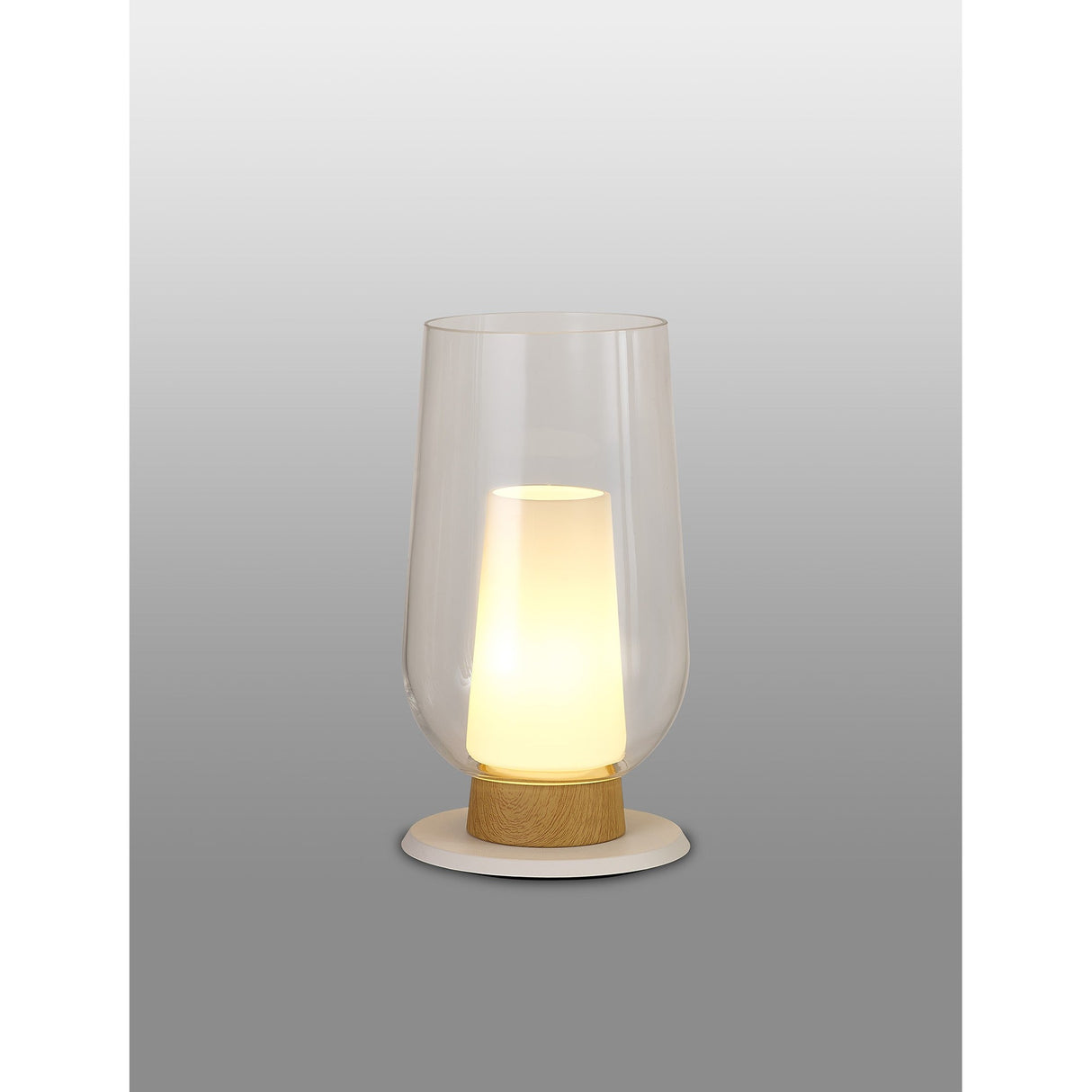 Nora 1 Light Clear Glass Table Lamp - White/Clear