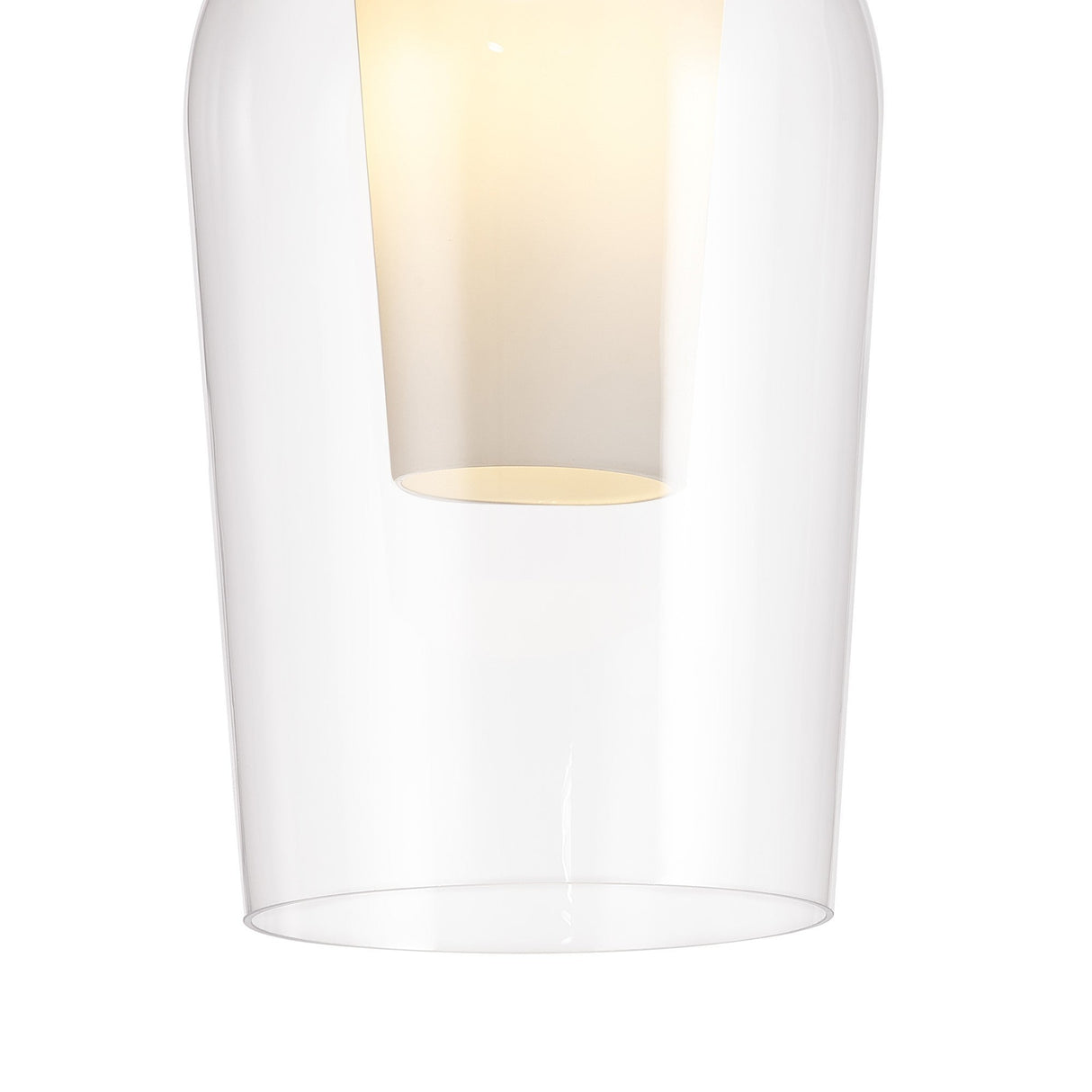Nora 1 Light Semi-Flush Glass Ceiling Light - Gold/White
