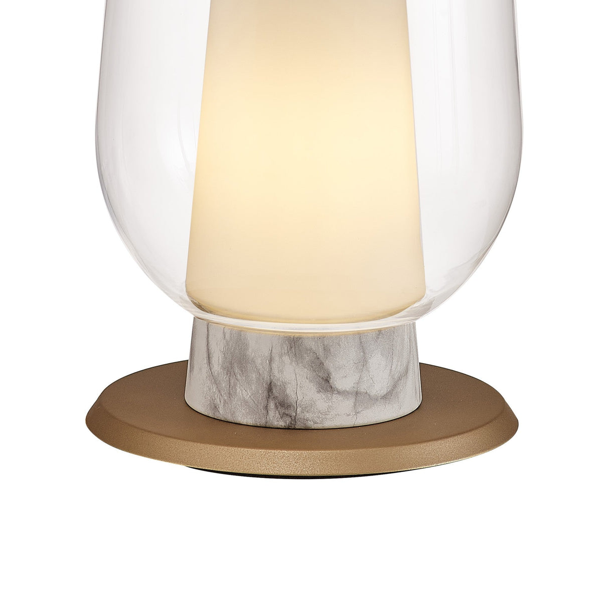 Nora 1 Light Clear Glass With Frosted Inner Table Lamp - White/Clear