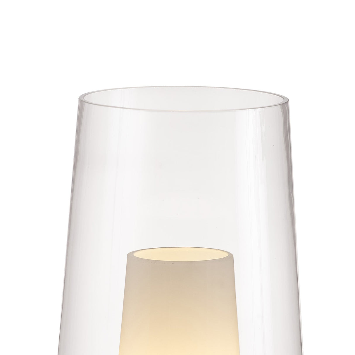Nora 1 Light Clear Glass With Frosted Inner Table Lamp - White/Clear