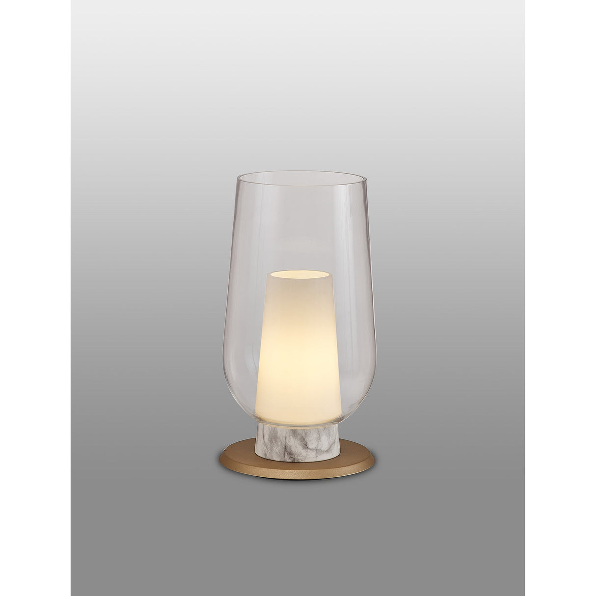 Nora 1 Light Clear Glass With Frosted Inner Table Lamp - White/Clear