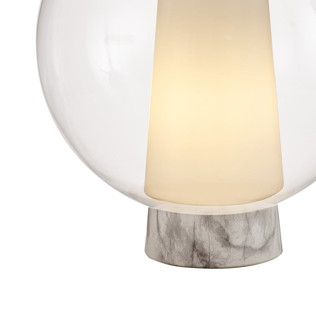 Nora Ball 1 Light Clear Glass Table Lamp - Gold/White