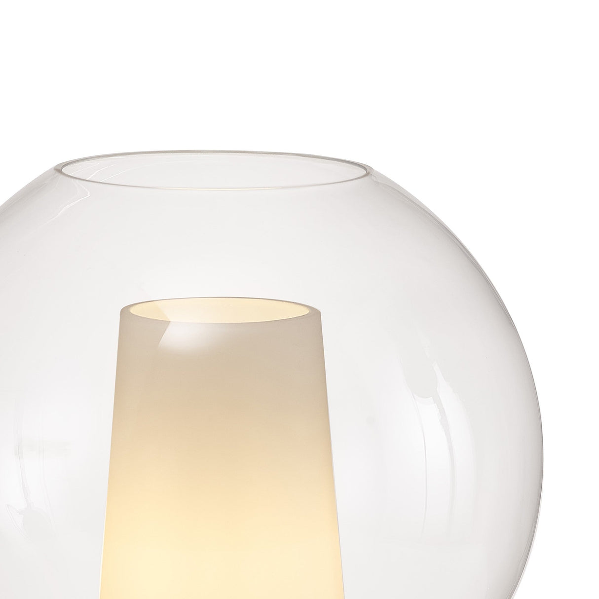 Nora Ball 1 Light Clear Glass Table Lamp - Gold/White