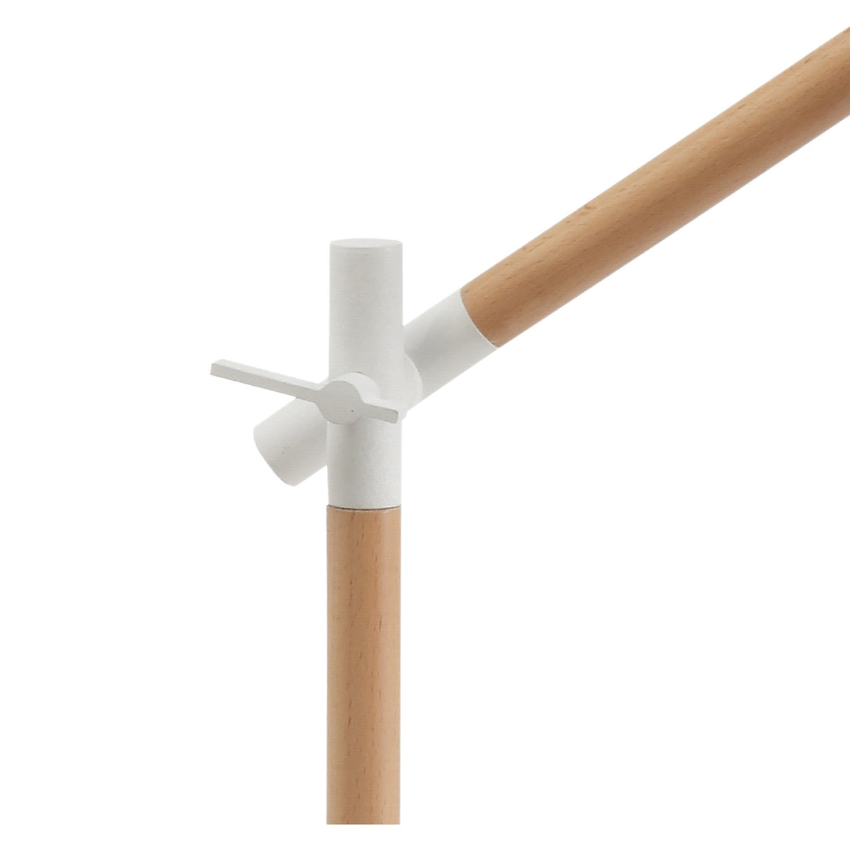 Nordica Table Lamp - Matt White/Beech With Ivory White Shade