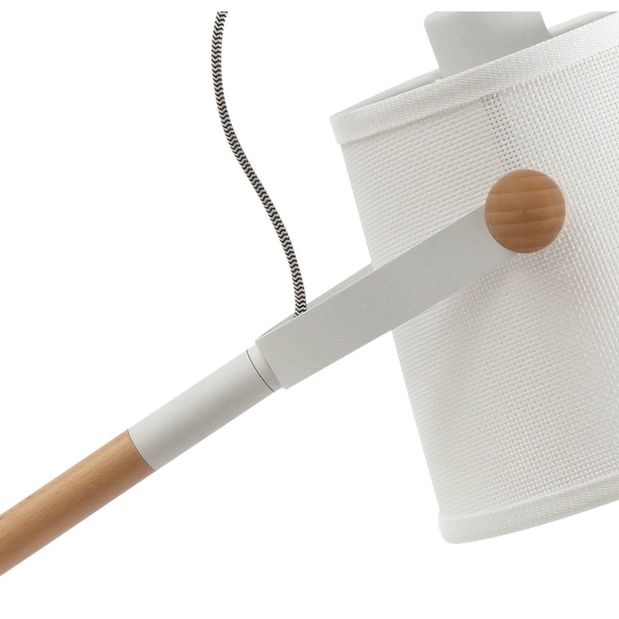 Nordica Table Lamp - Matt White/Beech With Ivory White Shade