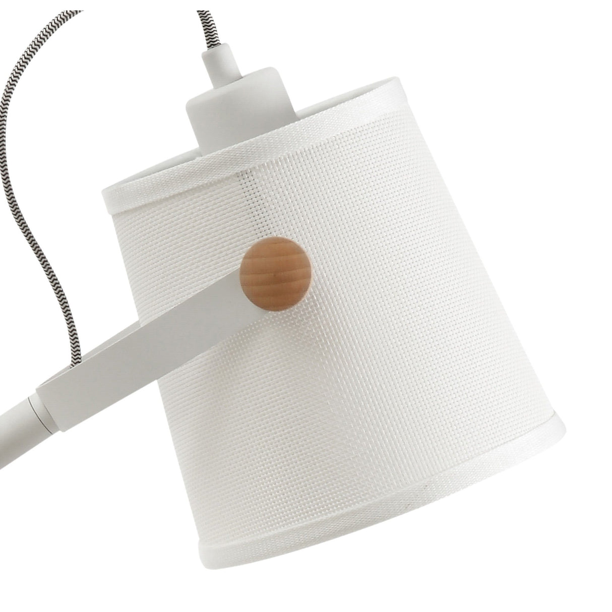 Nordica Table Lamp - Matt White/Beech With Ivory White Shade