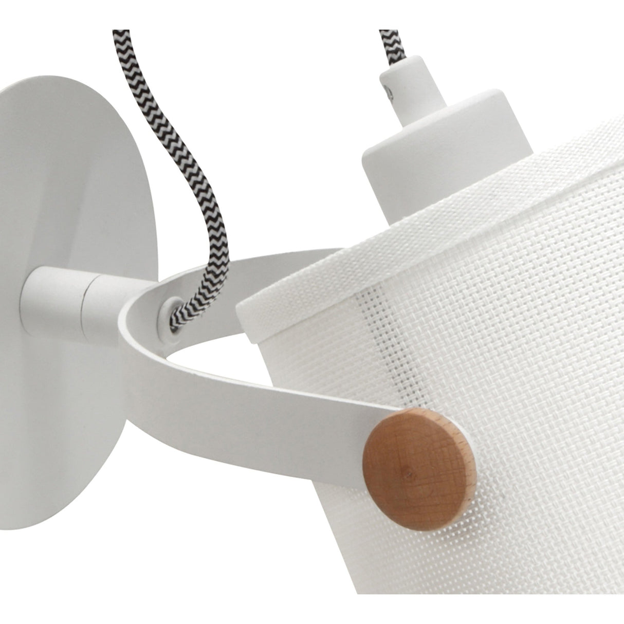 Nordica 1 Light Single Spotlight - Matt White/Beech