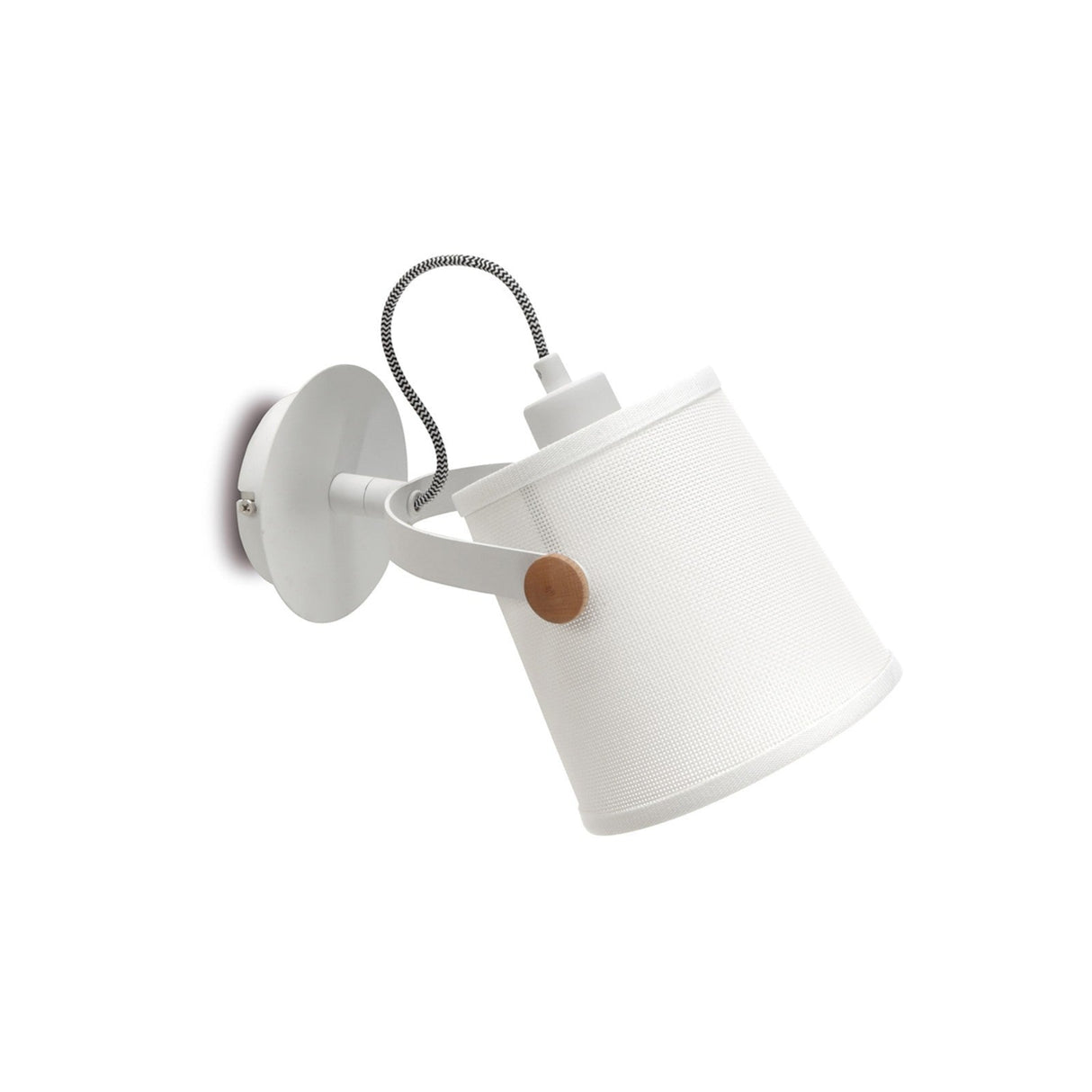 Nordica 1 Light Single Spotlight - Matt White/Beech
