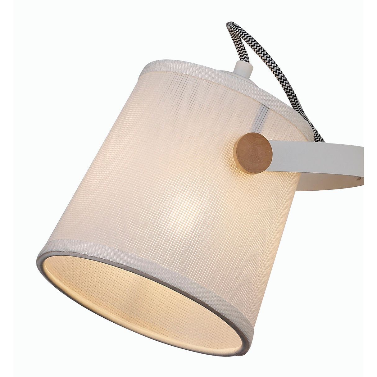 Nordica II 62cm 3 Light Chandelier - Beech With White Shades
