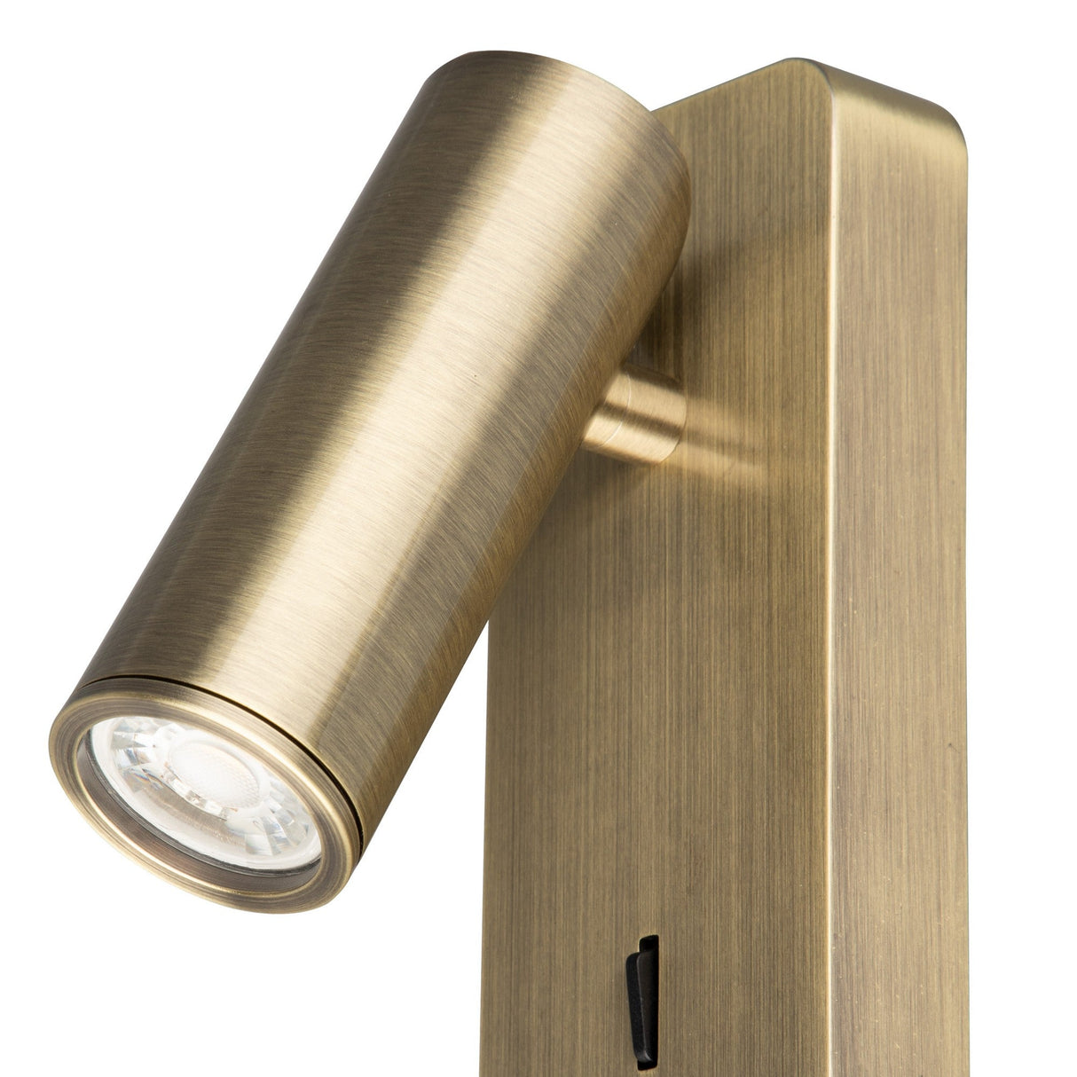Notte 1 Light Single Spotlight With Switch - Antique Brass