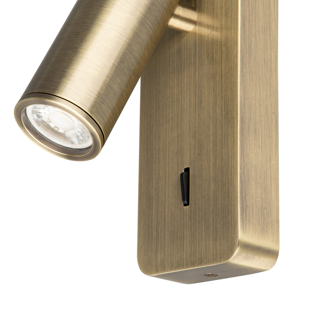 Notte 1 Light Single Spotlight With Switch - Antique Brass