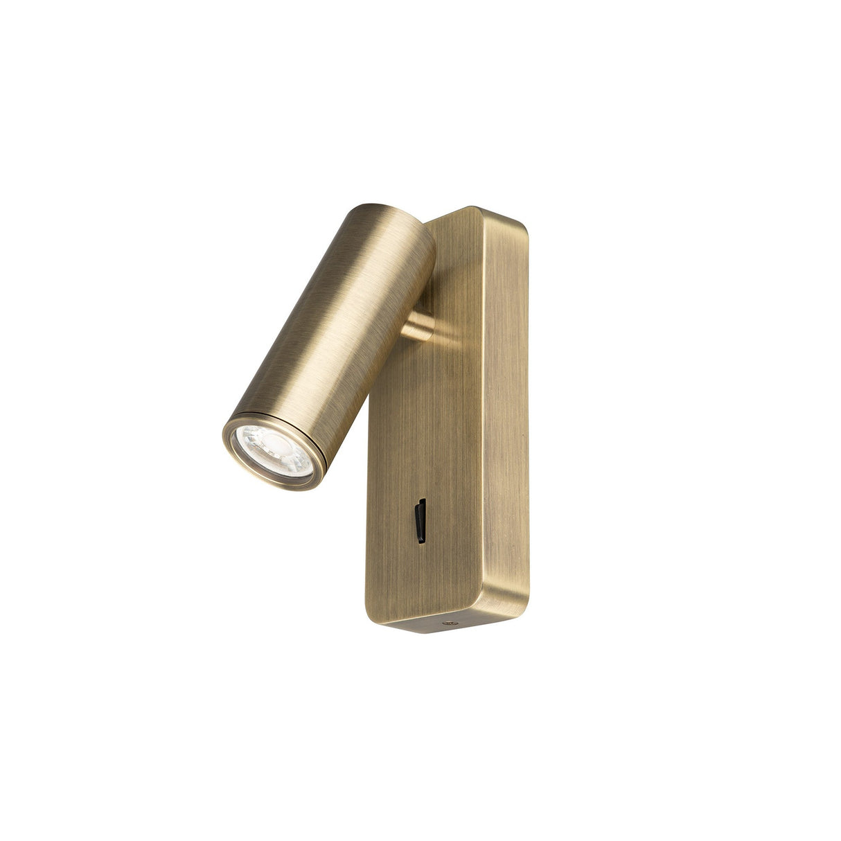 Notte 1 Light Single Spotlight With Switch - Antique Brass