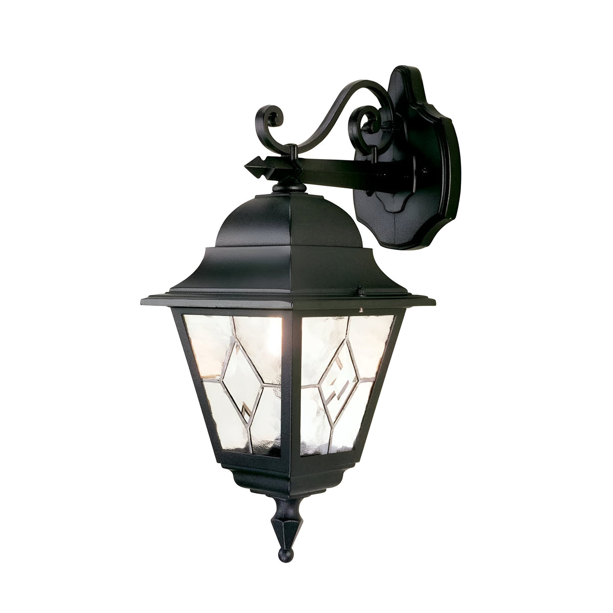 Norfolk 1 Light Down Wall Lantern - Black