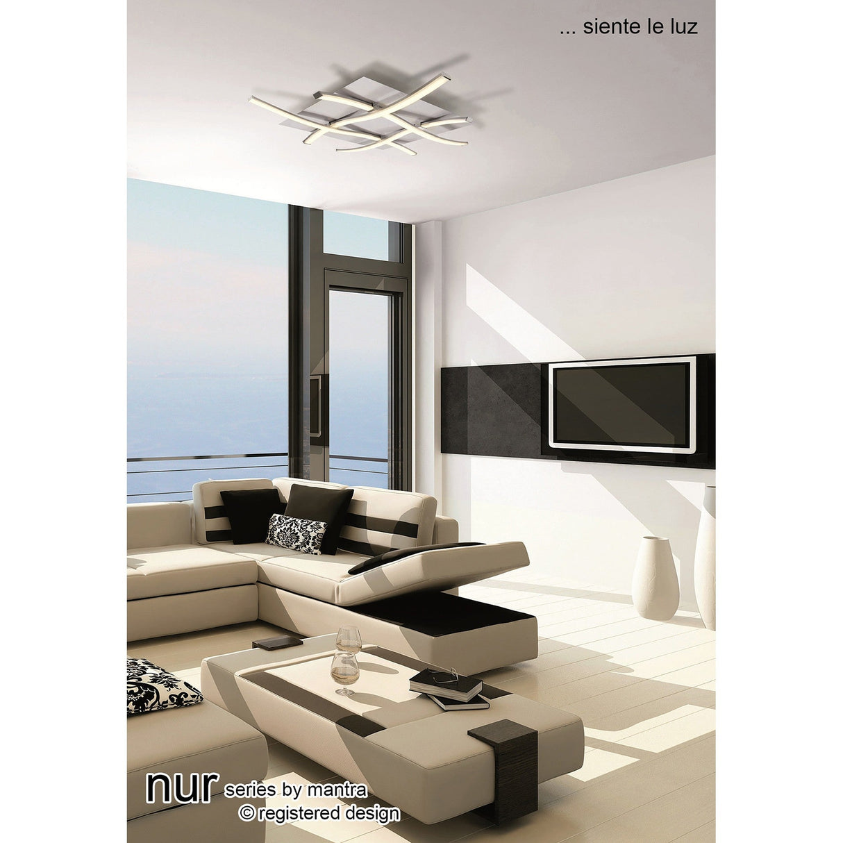 Nur Dimmable LED Flush Ceiling Light 34W 3000K - Silver