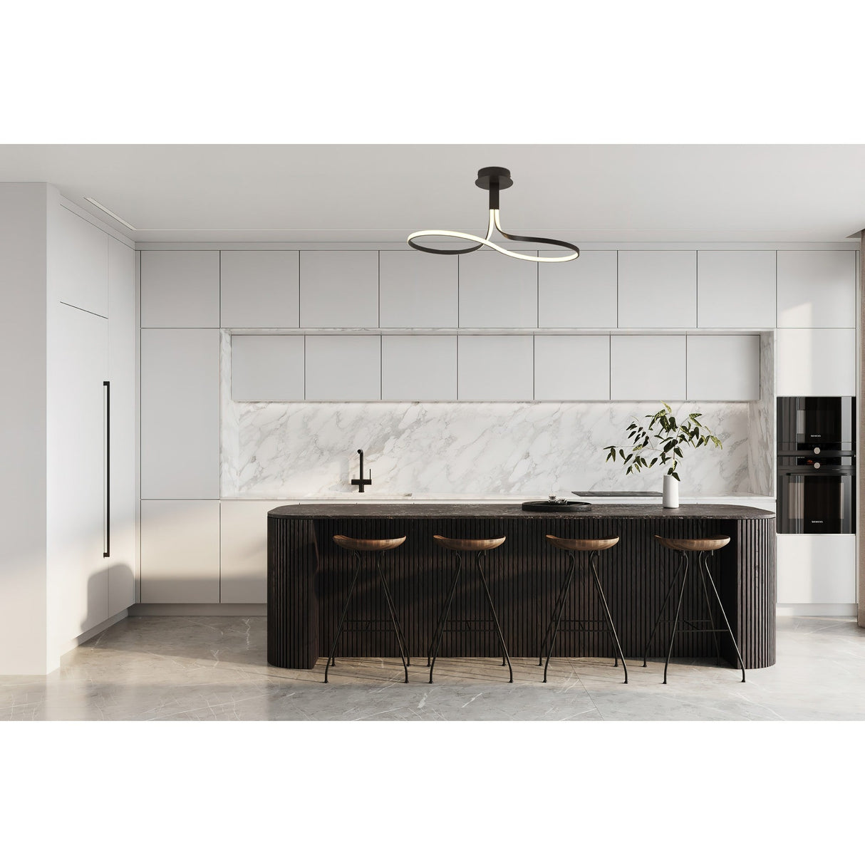 Nur Rectangular Dimmable LED Semi-Flush Ceiling Light 40W 2800K – Brown Oxide