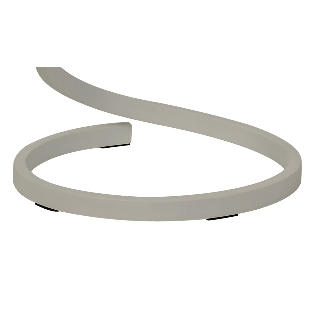 A close-up of the Nur II Dimmable LED Floor Lamp 22W 3000K in white, featuring a modern spiral-shaped design with a smooth surface, displayed against a plain background.