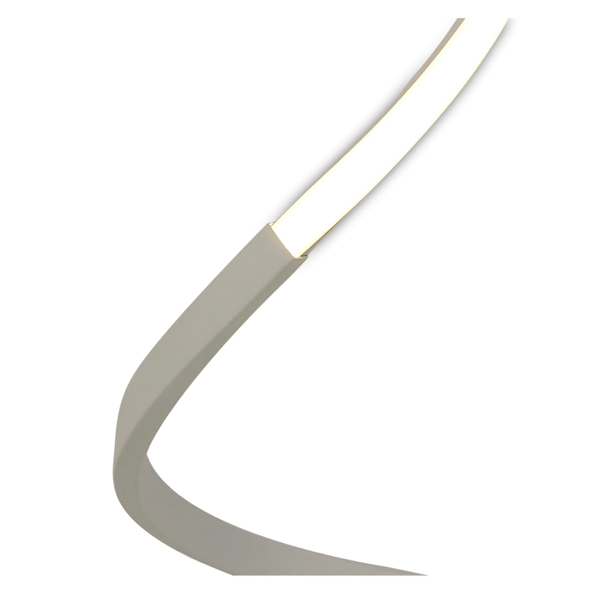 The Nur II Dimmable LED Floor Lamp 22W 3000K in white features a modern curved design with ambient LED lighting, set against a plain white background.