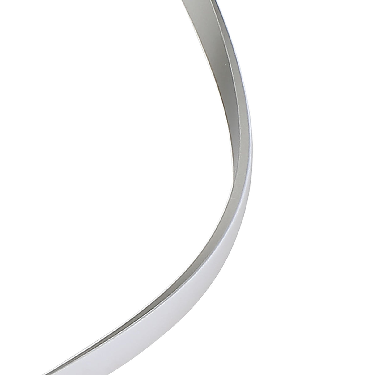 A close-up of the Nur Blanco XL Dimmable LED Floor Lamp 20W 3000K in polished chrome, highlighting its curved, shiny surface against a white background.