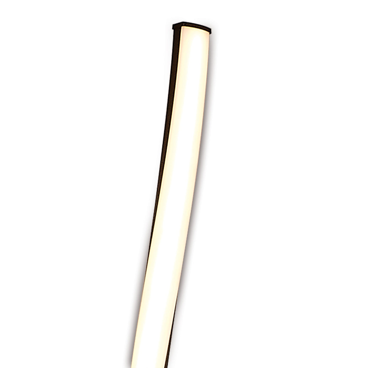 The Nur Blanco XL Dimmable LED Floor Lamp 20W 2800K in Brown Oxide features a slim, elongated design, ideal for contemporary spaces, and emits a soft white glow.