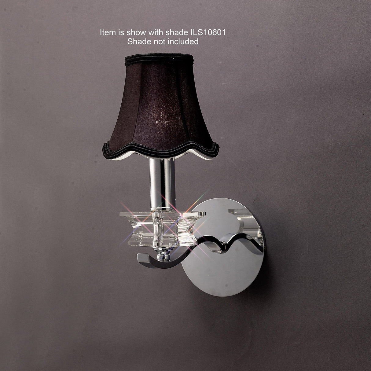 Nydia 1 Light Crystal Wall Light - Polished Chrome