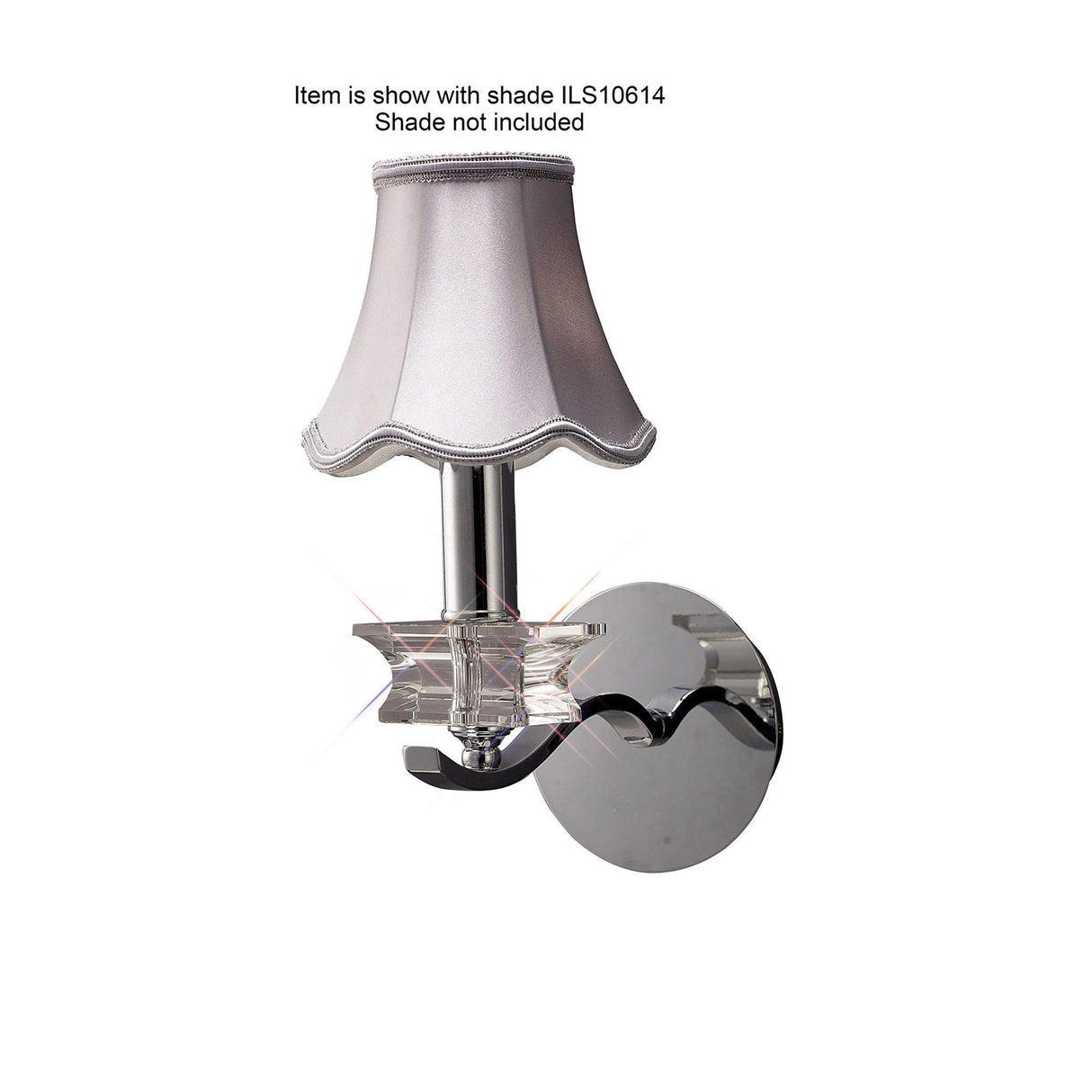 Nydia 1 Light Crystal Wall Light - Polished Chrome