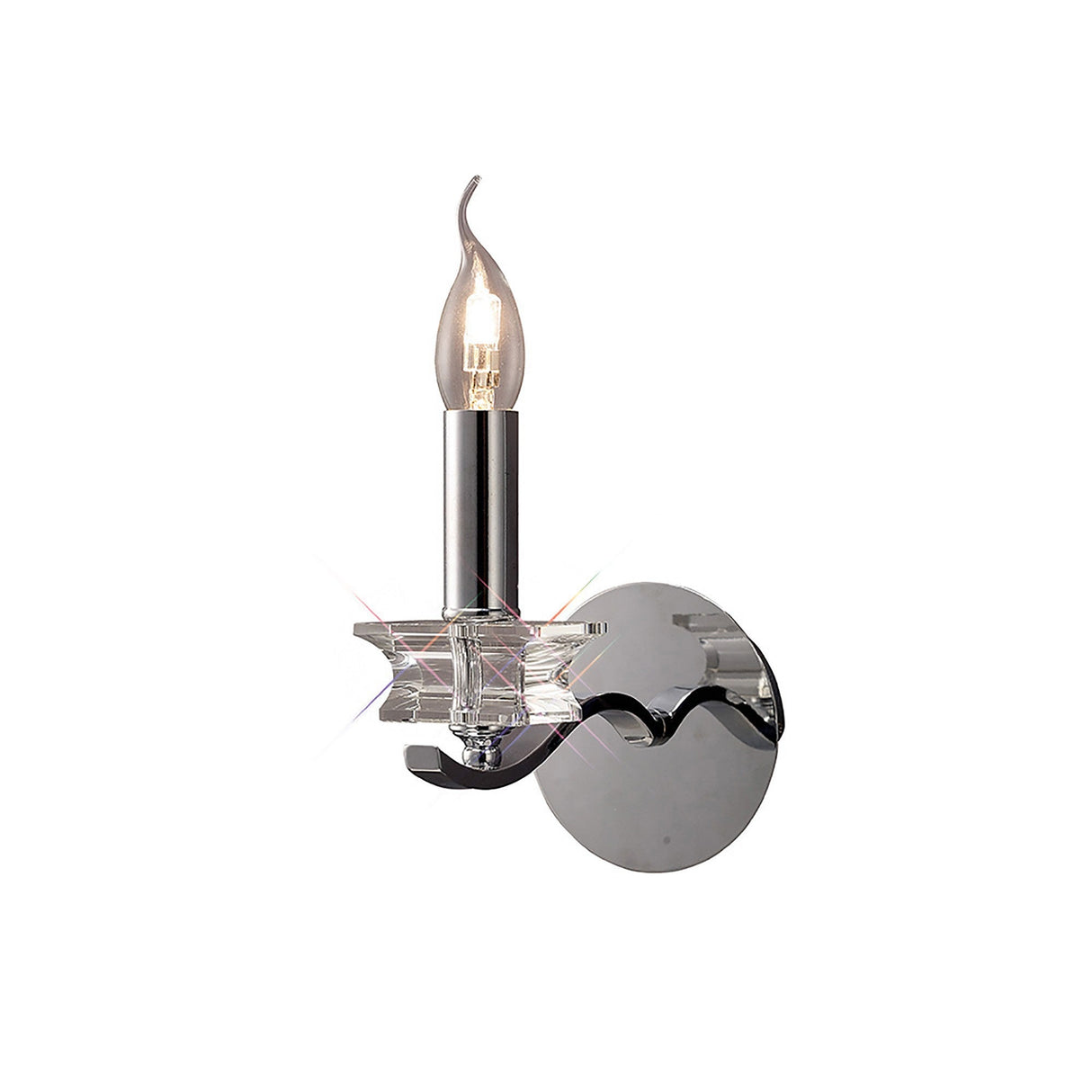 Nydia 1 Light Crystal Wall Light - Polished Chrome